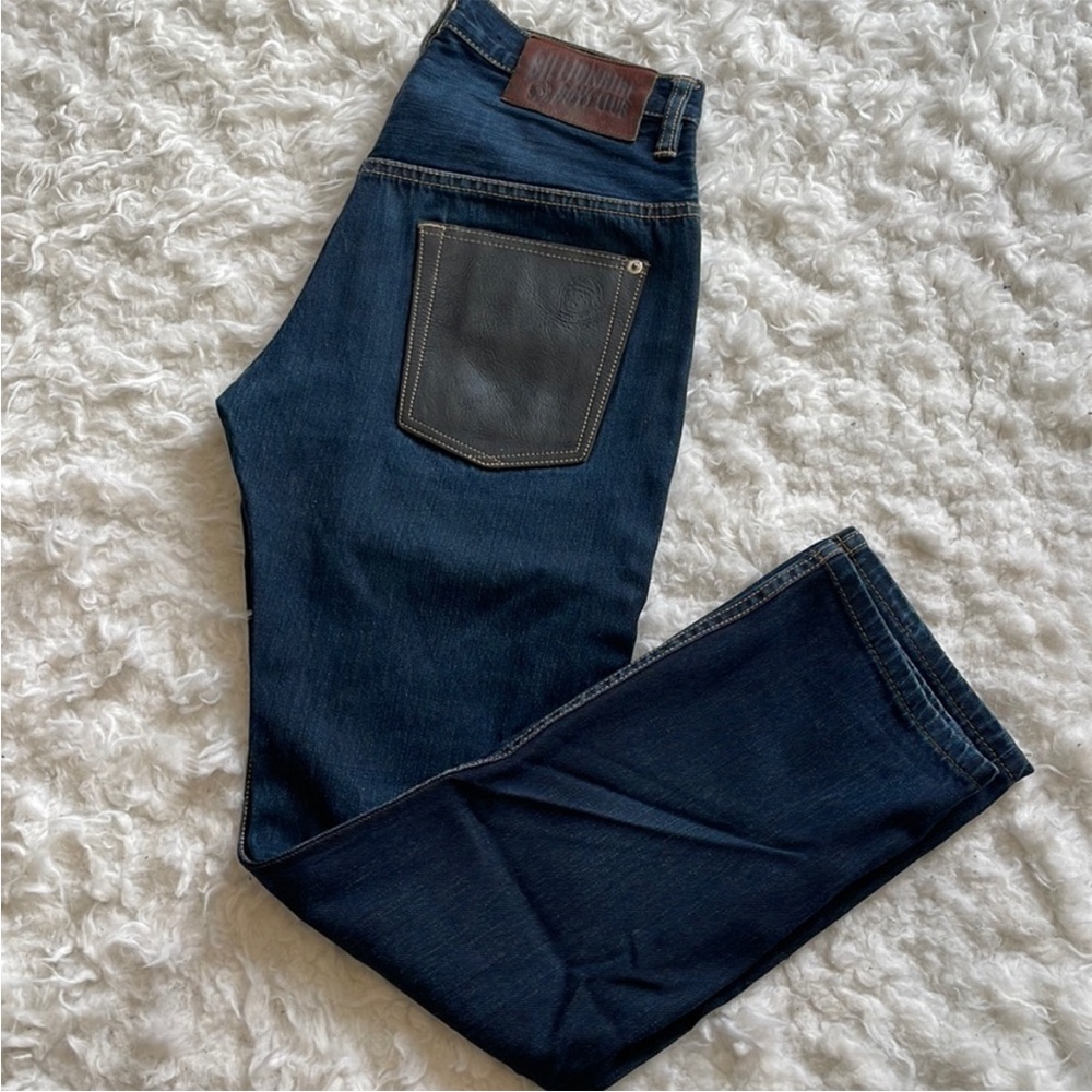 Men's Blue Jeans with Black Pocket